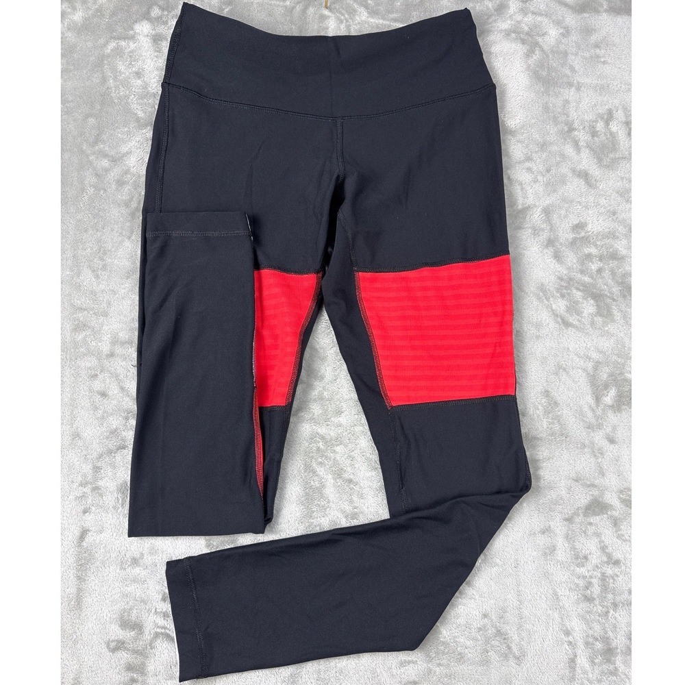90 Degree by Reflex Womens XS Colorblock‎ Leggings Black Red White Activewear